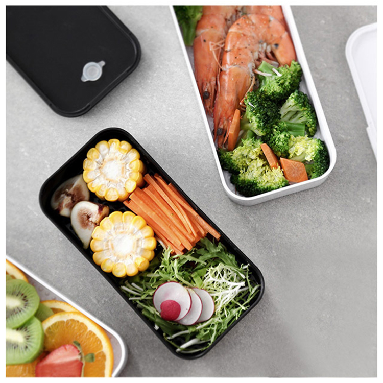 Custom Leak-Proof Recycle RPET Plastic Storage Box Container Double Layers Strap Lunch Box