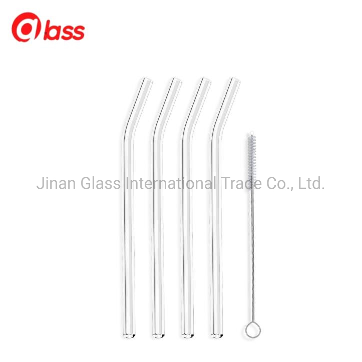 Glass Drinkingg Straw with Paper Lid New Spiral Cocktail Glass with Built in Straw