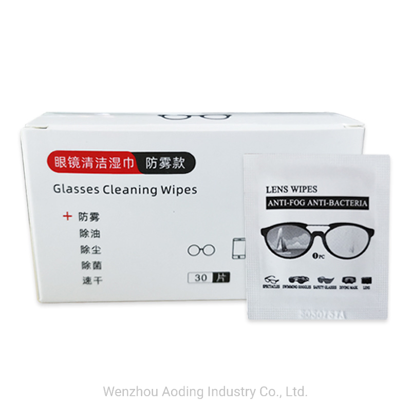 Customized Glasses Goggles Eyeglass Car Wet Wipes Lens Anti Fog Wipes