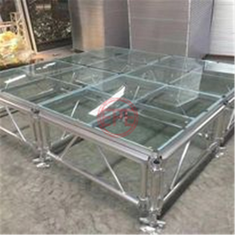 Aluminumin Portable Event Round Lighting Fast Platform Stallation Mobile Truss Podium Glass Stage