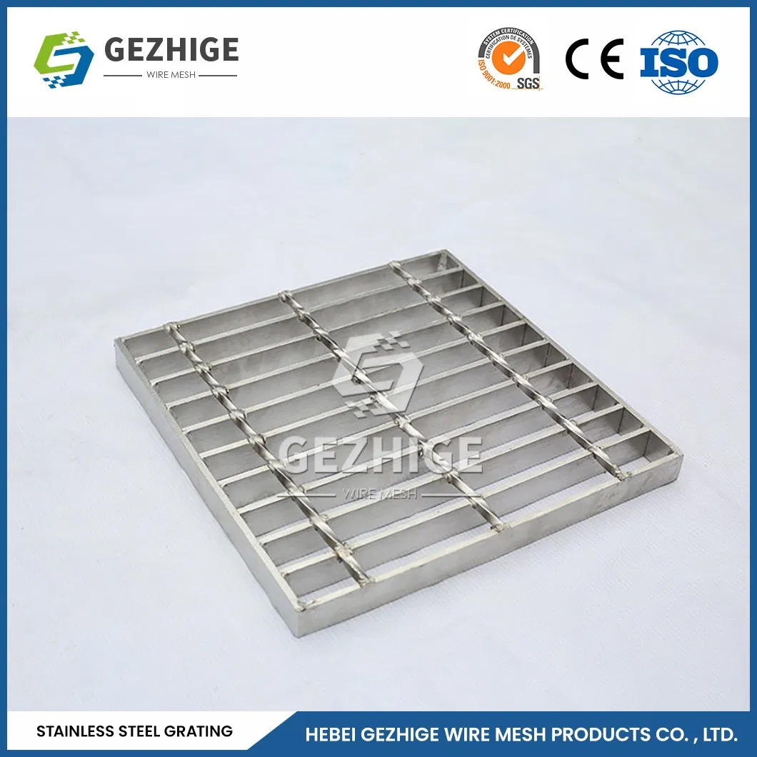 Gezhige Stainless Steel Serrated Welded Bar Grating Manufacturers Mild and Stainless Steel Grating China 25X3 25X4mm Bearing Bar Stainless Steel Grating