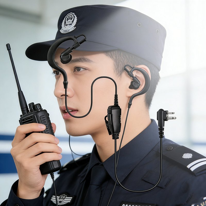 Two Way Radio Walkie Talkie Earpiece with Microphone Comfortable Headphone Accessory Spandex/Polyester
