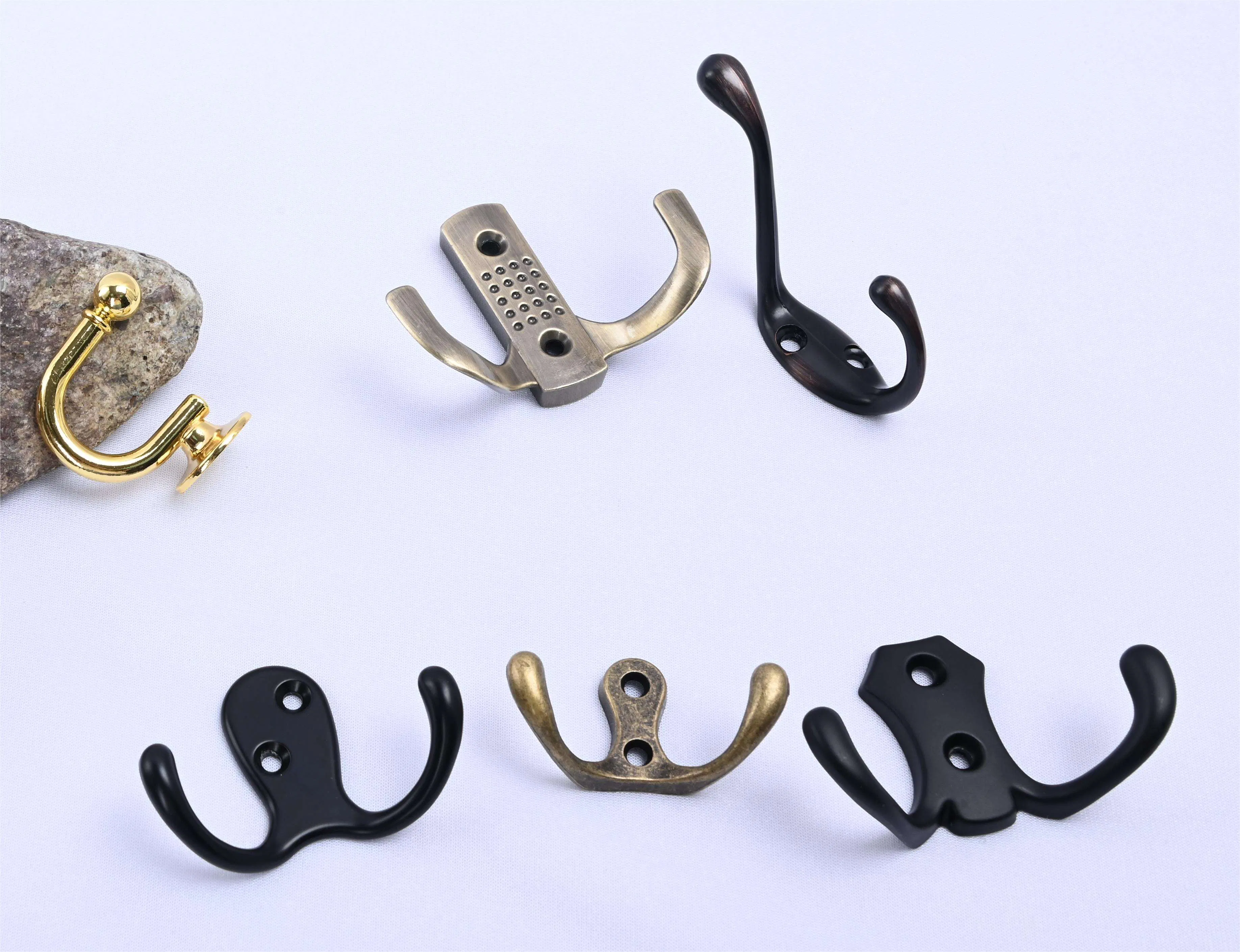 Hardware Metal Wall Mounted Double Hook Clothes Hook Hangers
