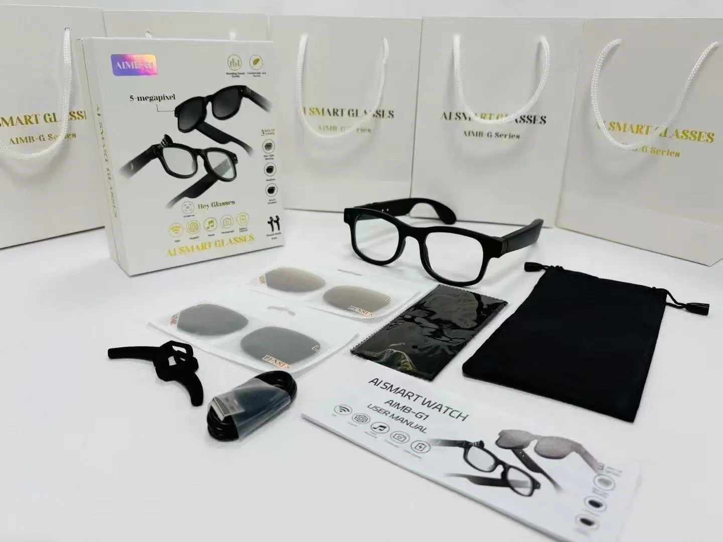 2025 Smart Ai Anti-Shake Camera Glasses Video Recording Photo Taking Call Voice 220mAh Smart Eyewear