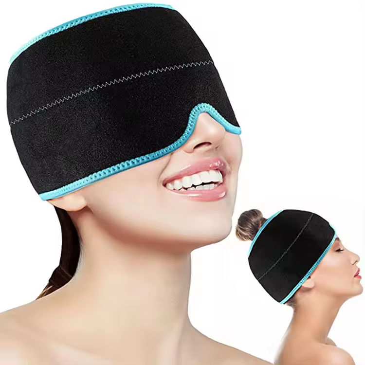 Healthy Care Supply Flexible Cold Therapy Headache Hat Migraine Ice Head Wrap Ice Pack Eye Mask