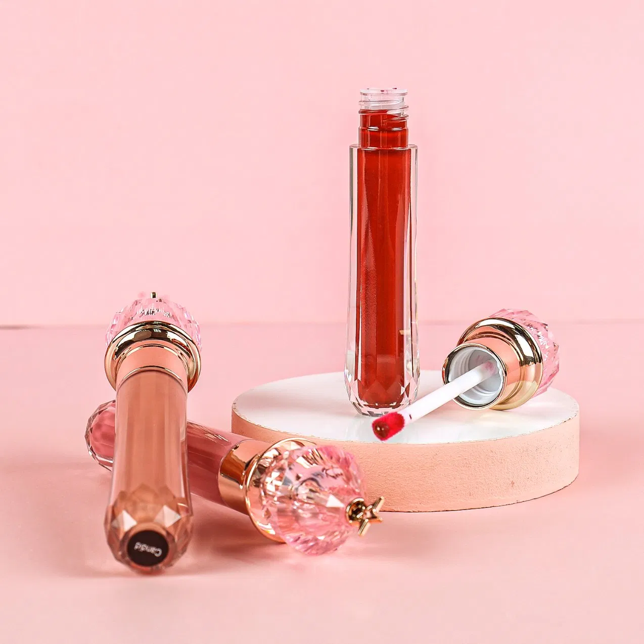 Free Samples Matte Lip Gloss Wooden Pencil Lip Liner Kit No Label