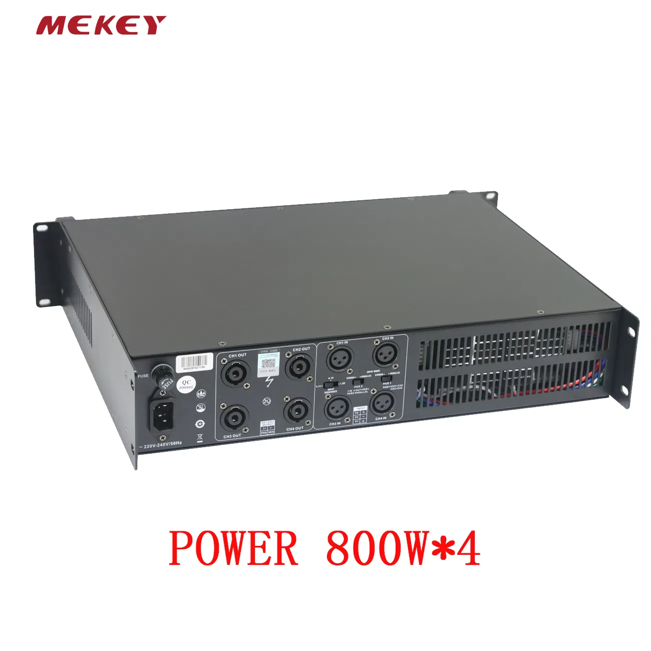 Mekey Professional Grade Four-Channel Amplifier for Enhanced Audio Performance MP-26408