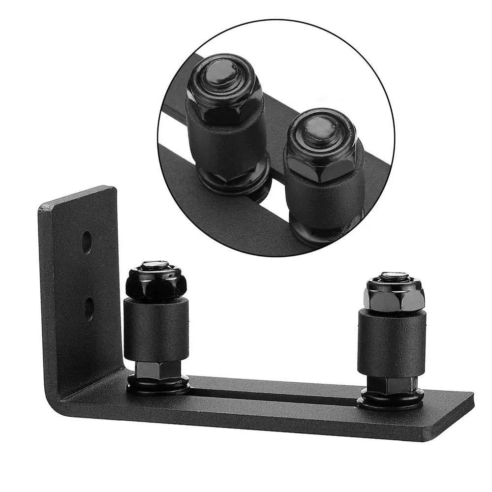 Black Powder Coated Carbon Steel Floor Guide Sliding Barn Door Accessory Wood Door Bottom Guide