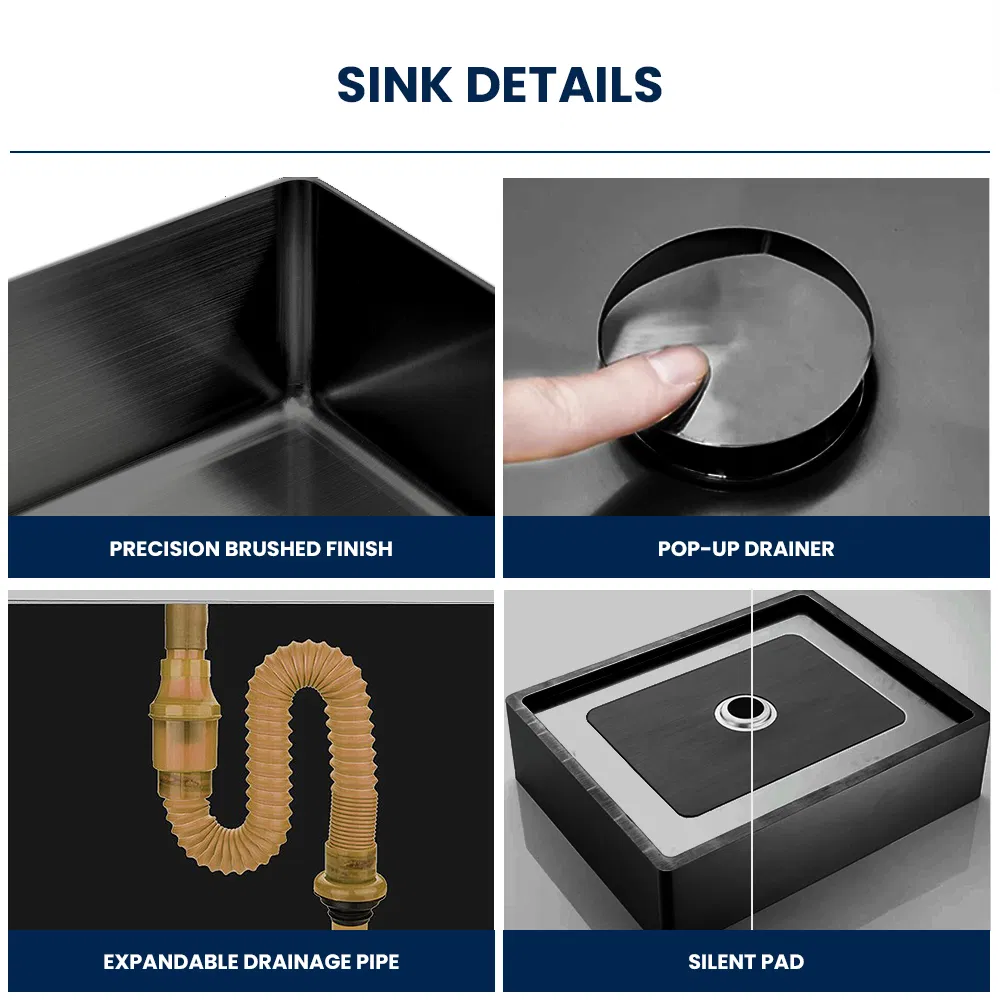 Black Bathroom Basin Black Hand Wash Basin Square Countertop Sink for Bathroom