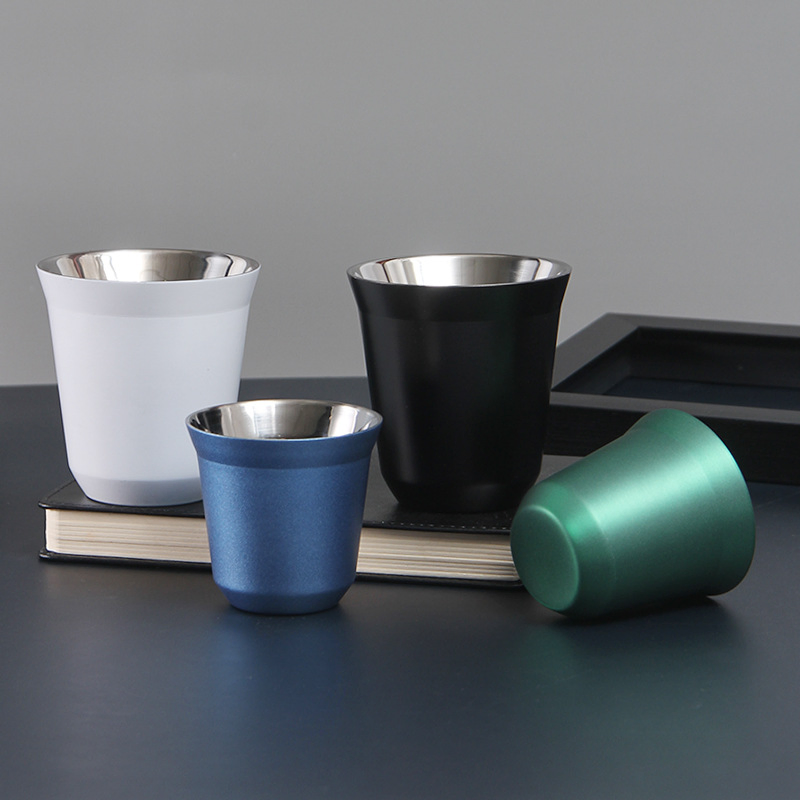 18/8 Food Grade Stainless Steel Shot Glass 2oz Double Wall Mini Shot Glasses