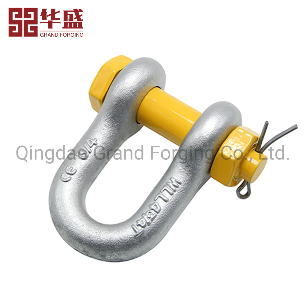 Rigging Hardware Forging Parts Us Type G210 G209 G2150 G2130 Die Forging Marine Carbon Steel Forged Chain Lifting Shackle D Shackle Bow Shackle Anchor Shackle