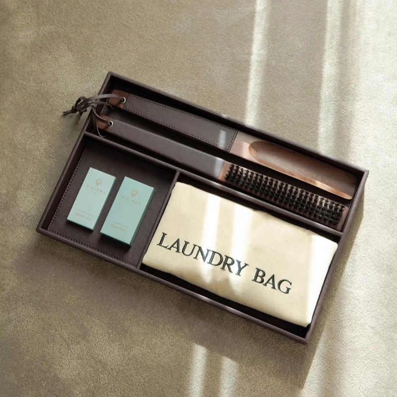 Customized Vegan Fashion Hotel Supplies Wardrobe Organizer Made of Sustainable Vegan Leather