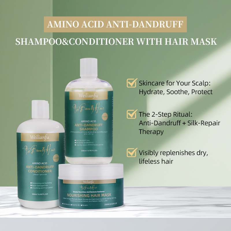 Professional Anti-Dandruff Shampoo and Conditioner with Amino Acids - Effective Hair Care for Dandruff Control and Oil Regulation