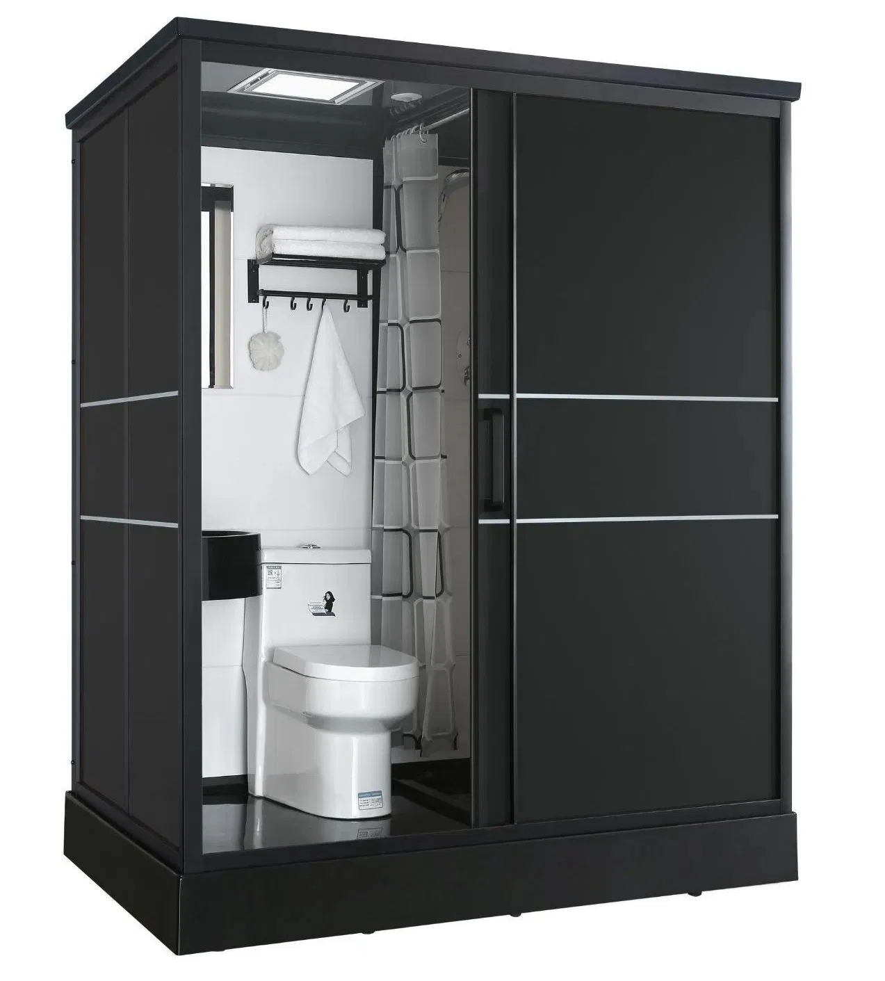 Modern Prefab Toilet Bathroom with Elegant Glass Shower Cabin