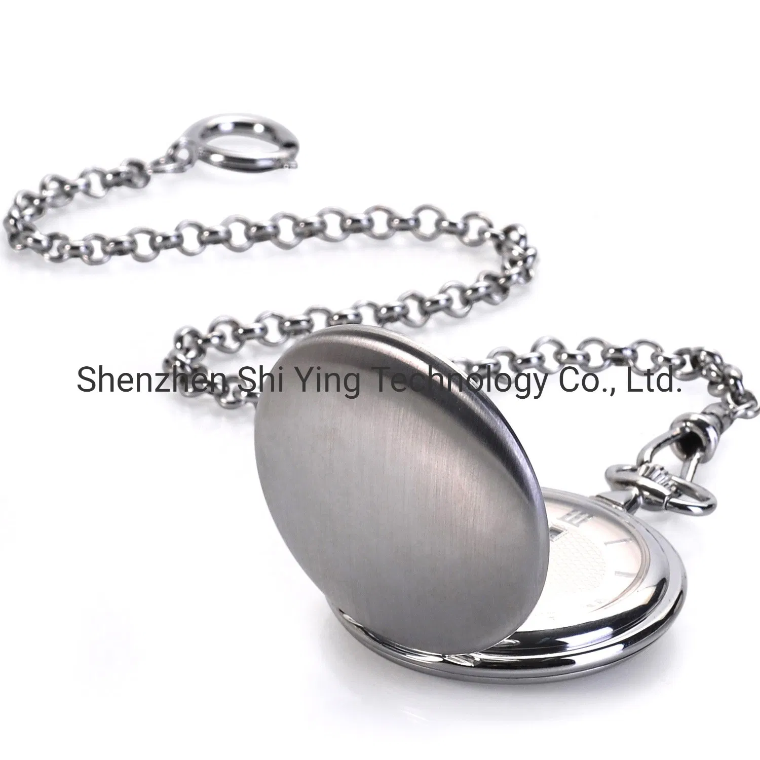 Quality Slim Man Classic Quartz Silver Stainless Steel Pocket Watch for Gift