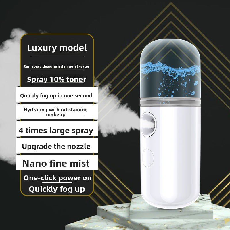 Nano Spray Hydrating Instrument Facial Humidifier Small Portable Rechargeable Beauty Instrument Cold Spray Machine Steaming Face Device