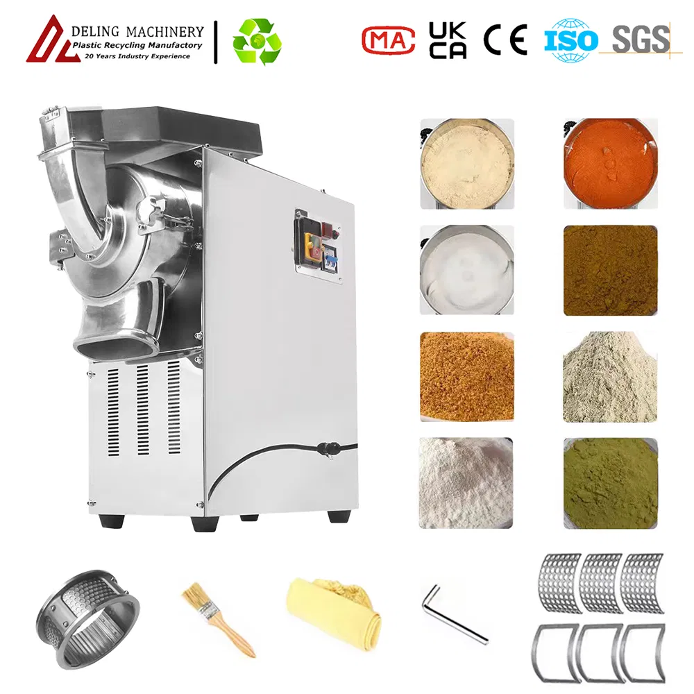 Industrial Household Use Seasoning Spice Crop Flour Grinder Pulverizer Crusher for Traditional Chinese Medicine Rice Chili Fennel Bean Coffee Almond Sesame
