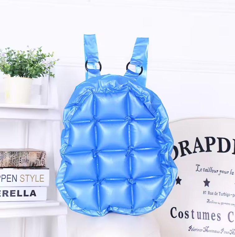 Red Color Inflatable PVC Backpack Beach Waterproof Bag