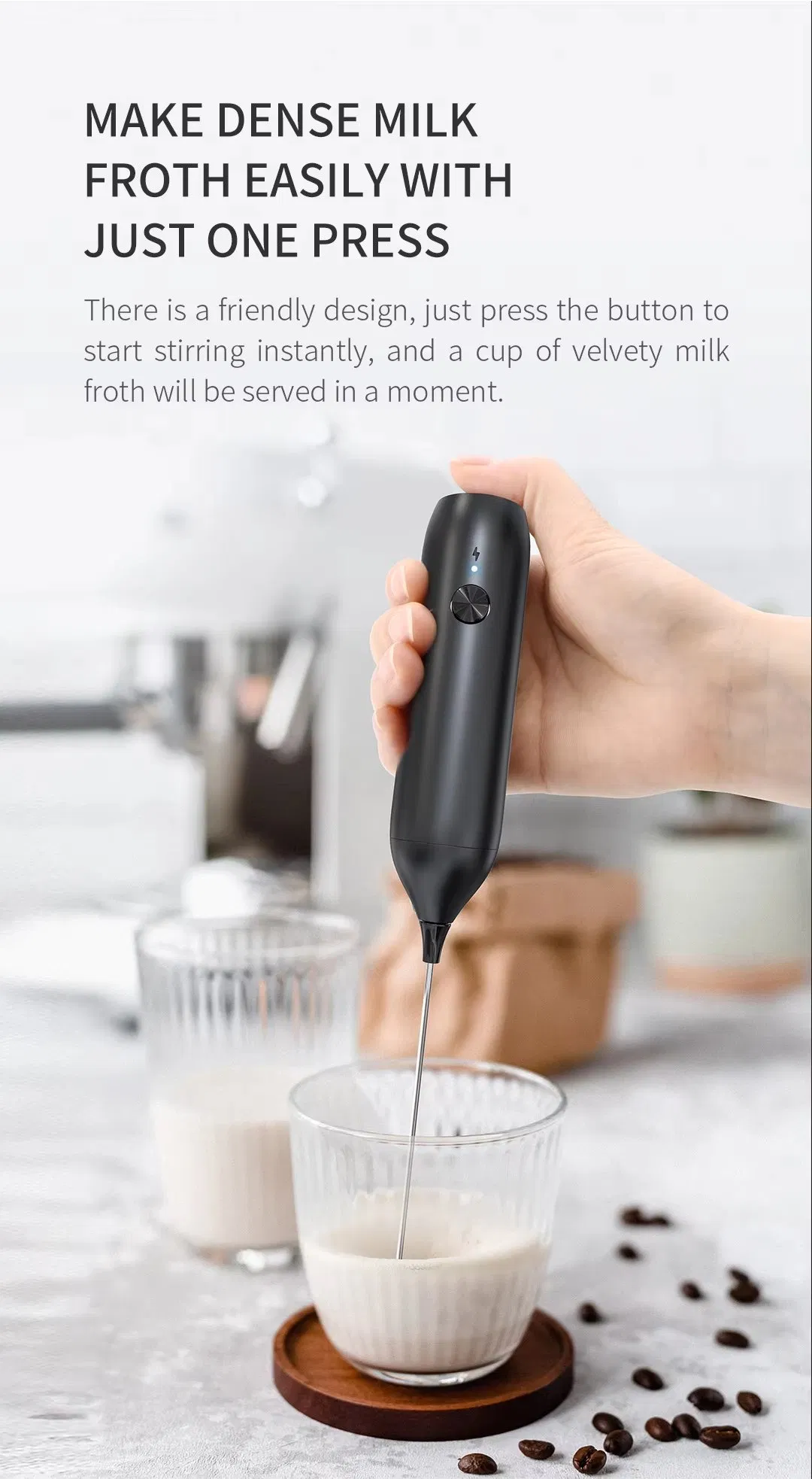 Mini Electric Whisk Electric Whisk for Matcha Electric Coffee Whisk