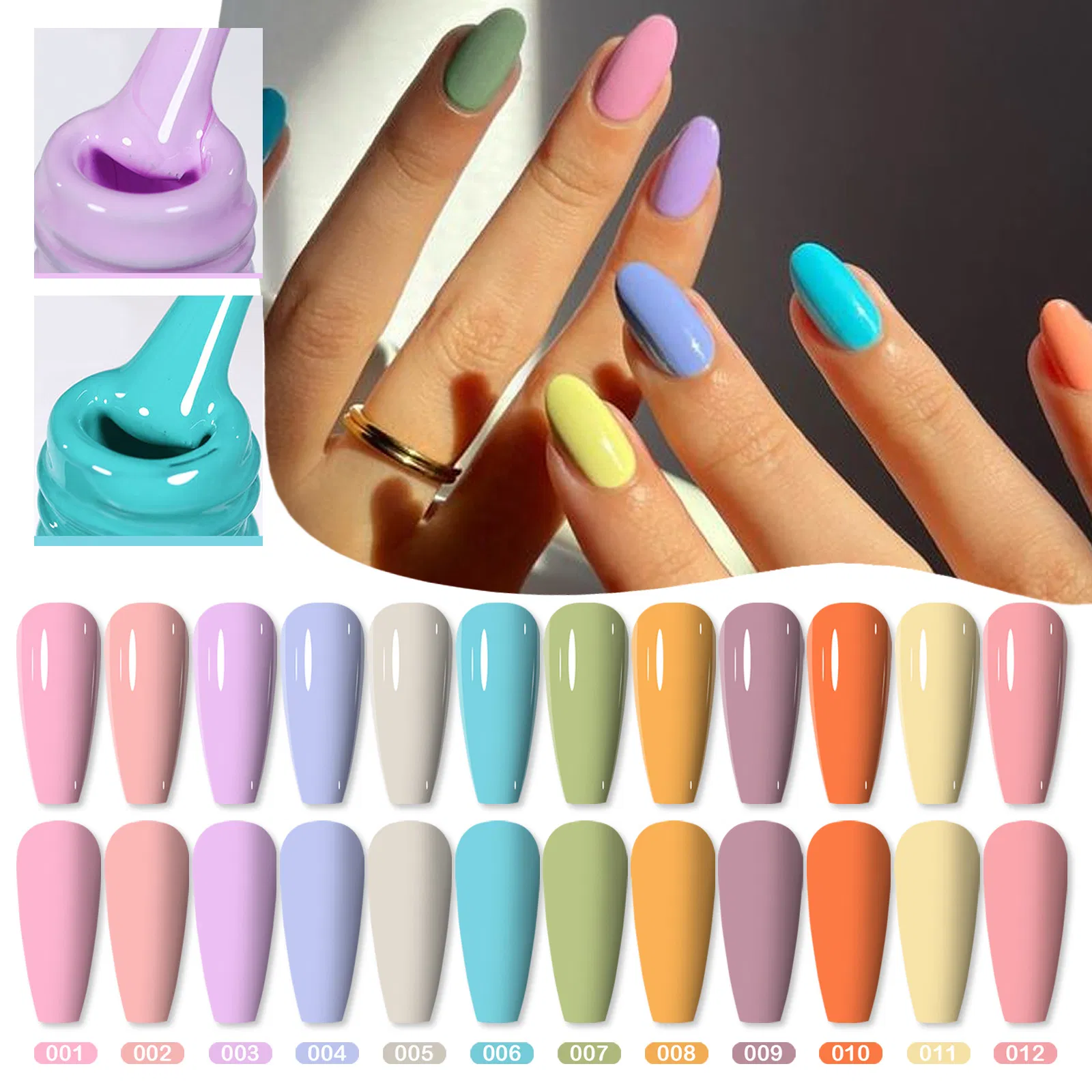 12-Color Cream Candy Macaron Nail Polish Set New Nail Polish UV Gel