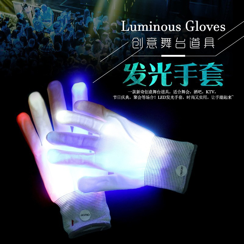 Customized Enjoyment Props Fluorescent Bluetooth Gloves with Colorful Flash for Dancing and Singing