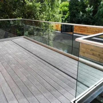 Aluminum U Channel Tempered Glass Railing Outdoor Outside Balcony Safety Balustrade