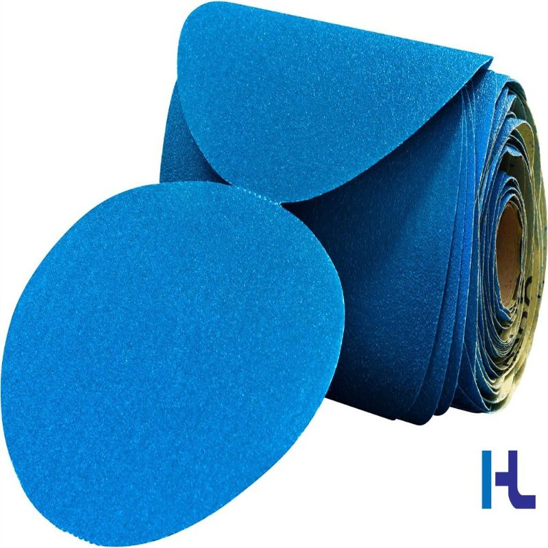 125mm 5 Inch 6'' Blue Abrasive Paper Grinding Sandpaper Disc Sanding Paper Disc Hook and Loop Sanding Disc for Automotive Car Sanding