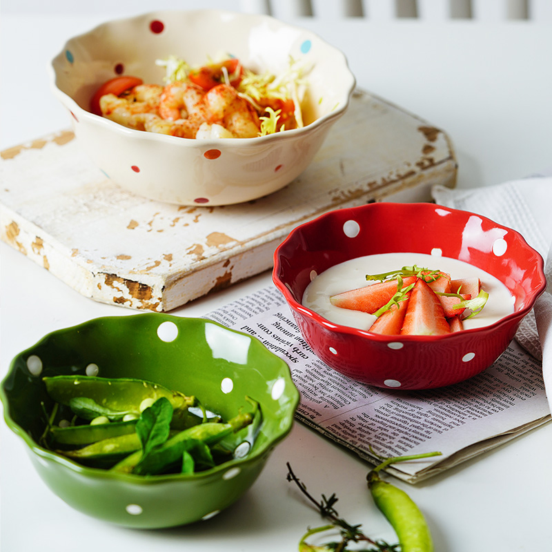 Serving Bowl Party Colorful Dinnerware Ramekins Soup Salad Bowls Round Ceramic Bowls