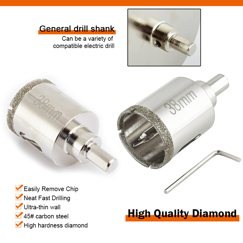 Factory Price Jade Tile Hole Saw Kit Electroplated Diamond Tipped Core Drill Bit for Ceramic, Glass, Porcelain, Marble