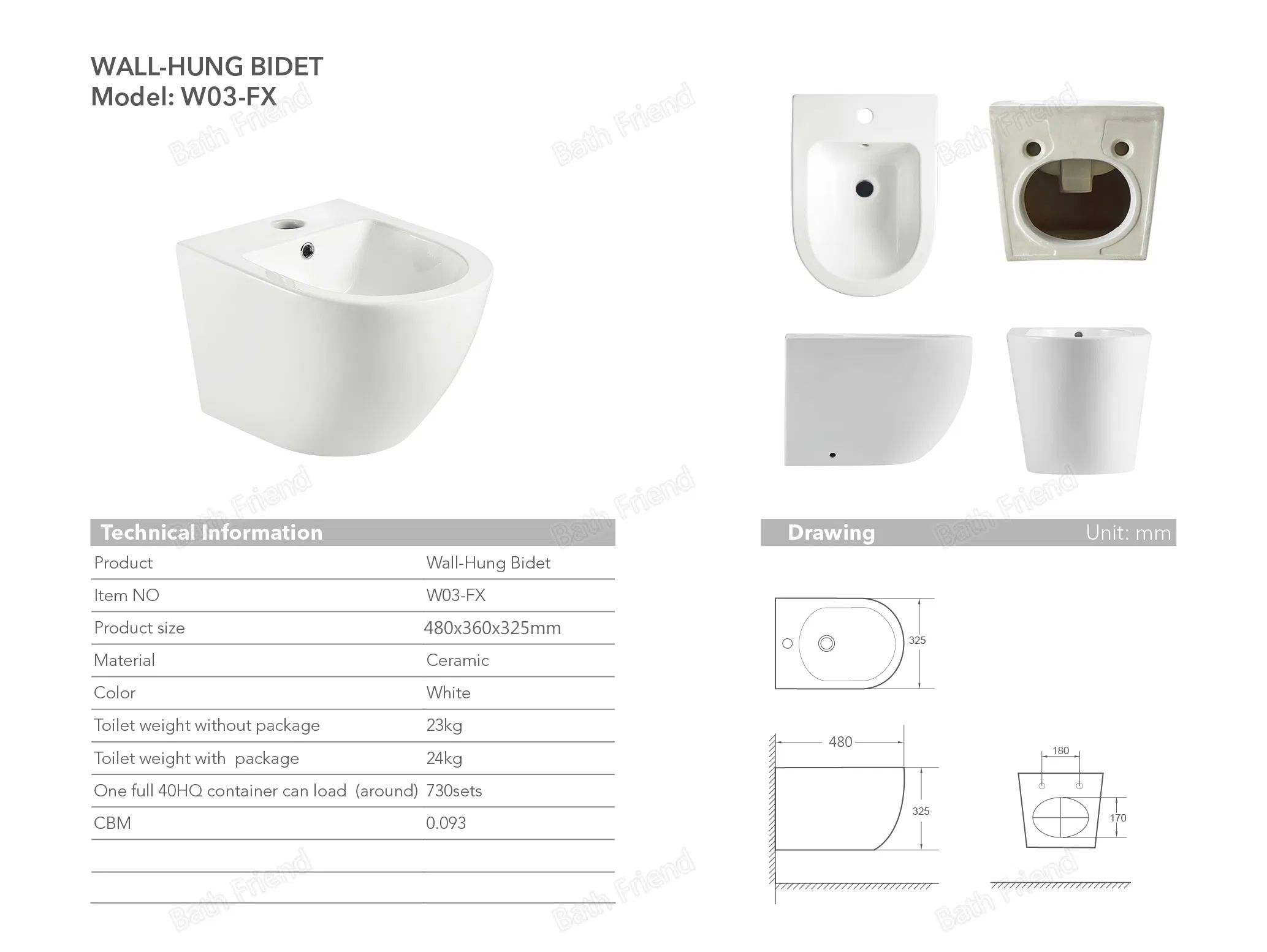 Chaozhou Factory Directly Wc Bathroom One Piece Bidet Seat Floor Stand Woman Wash Ceramic Bidet