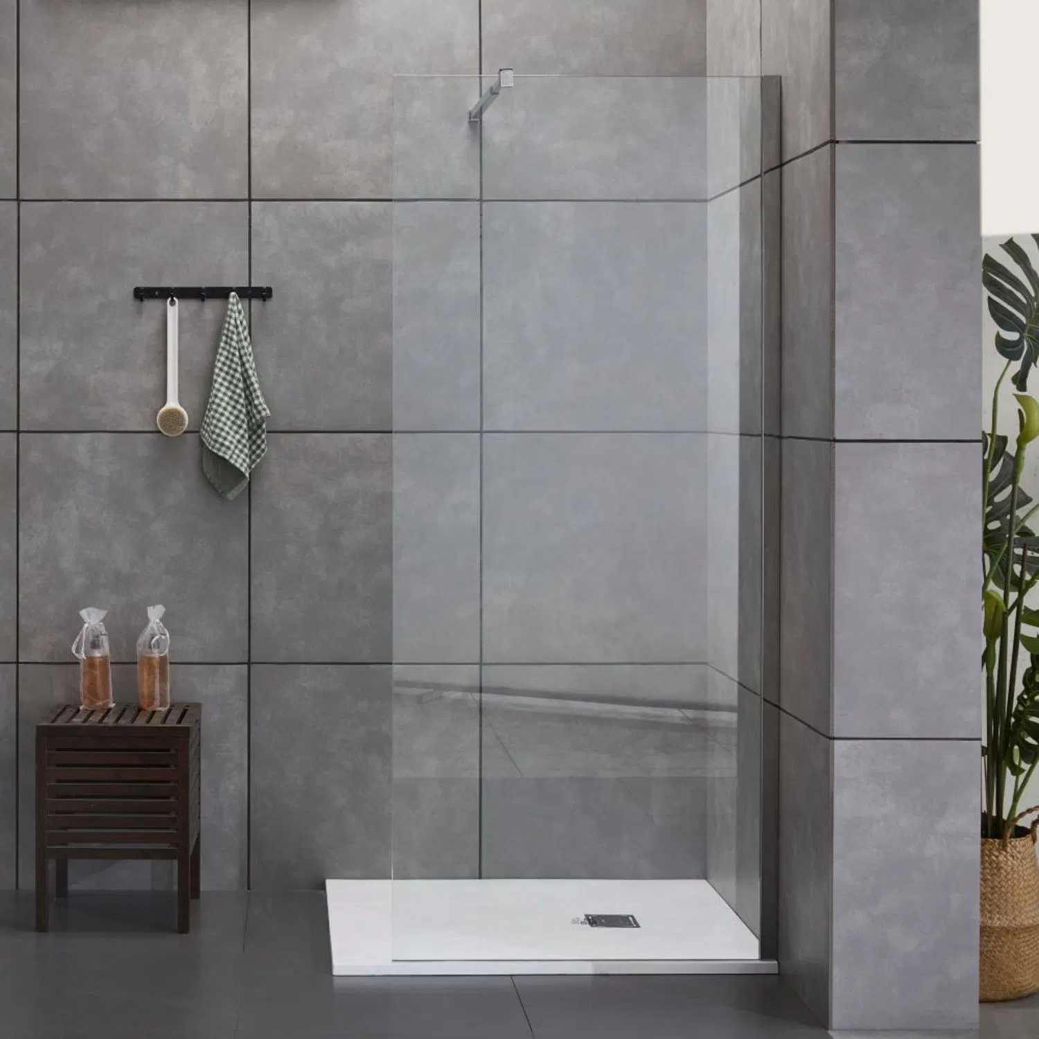 10mm Tempered Self-Cleaning Glass Bathroom Walk in Shower Enclosure