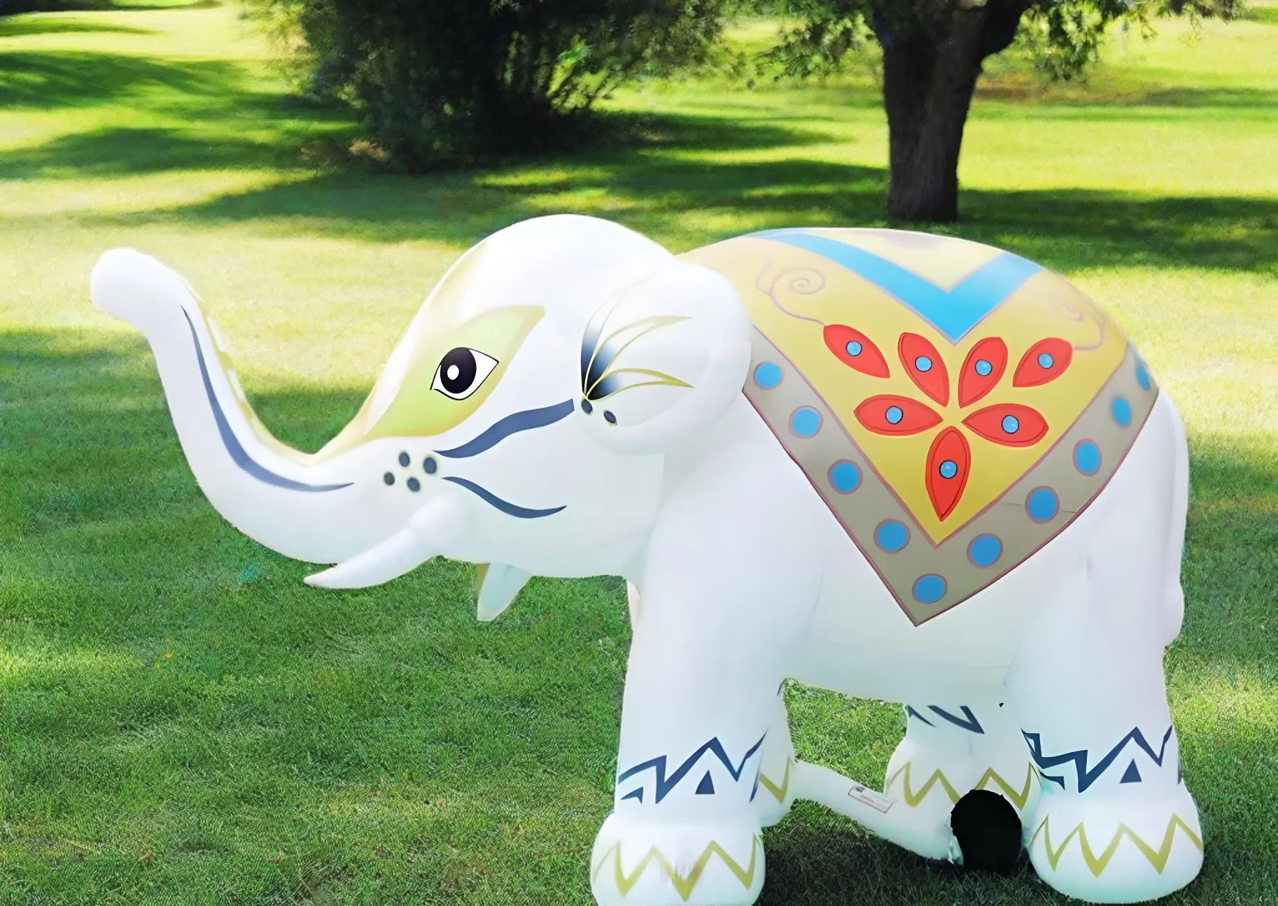 Whimsical Inflatable Oxford Elephant for Unique Garden Decor