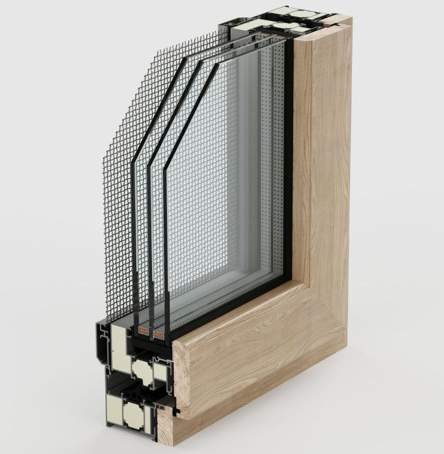CSA Standard Wood-Clad Aluminum Window with Triple Tempered Glass Window for Home