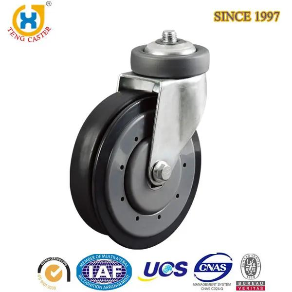 China Wholesale 5 Inches Shopping Trolley Caster Wheels Trolley Escalator Castor PU Wheel