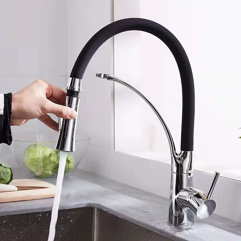 360° Full Swivel Hot Cold Mixer Kitchen Faucet Tap - Durable Zinc Alloy Copper Main Body