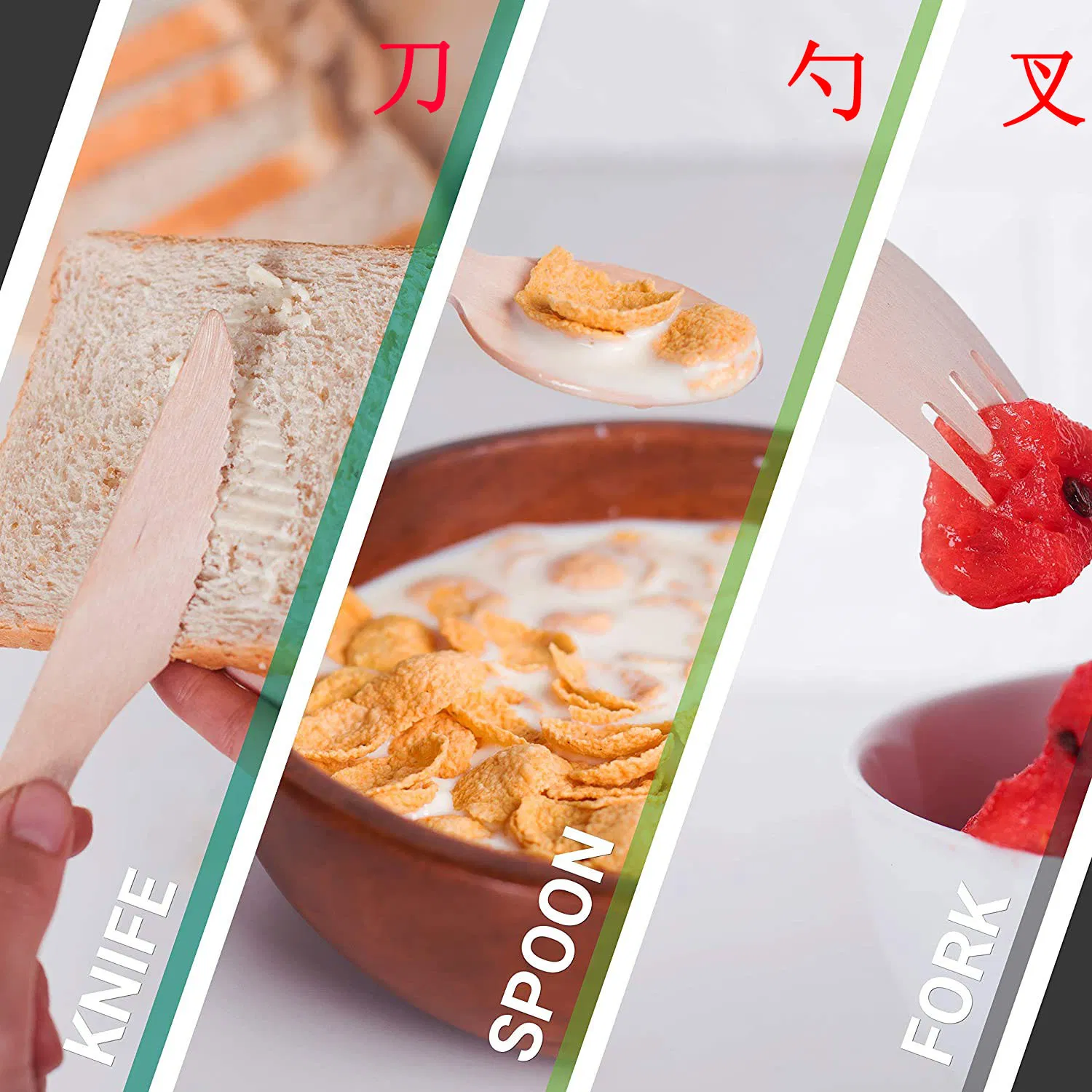 Wholesale Disposable Birch Wood Knife, Fork and Spoon Cutlery Cake Knife