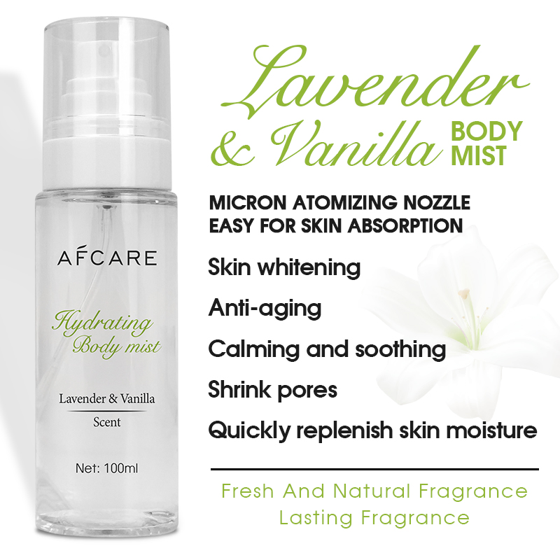 Luxury Ferfume Cruelty-Free Moisturizer Nourishing and Hyaluronic Acid Lavender Vanilla Body Spray