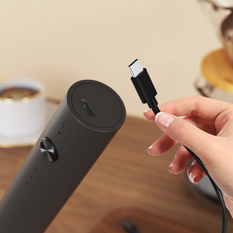 USB Rechargeable Electric Mini Whisk Electric Milk Frother with Detachable Dual Whisk