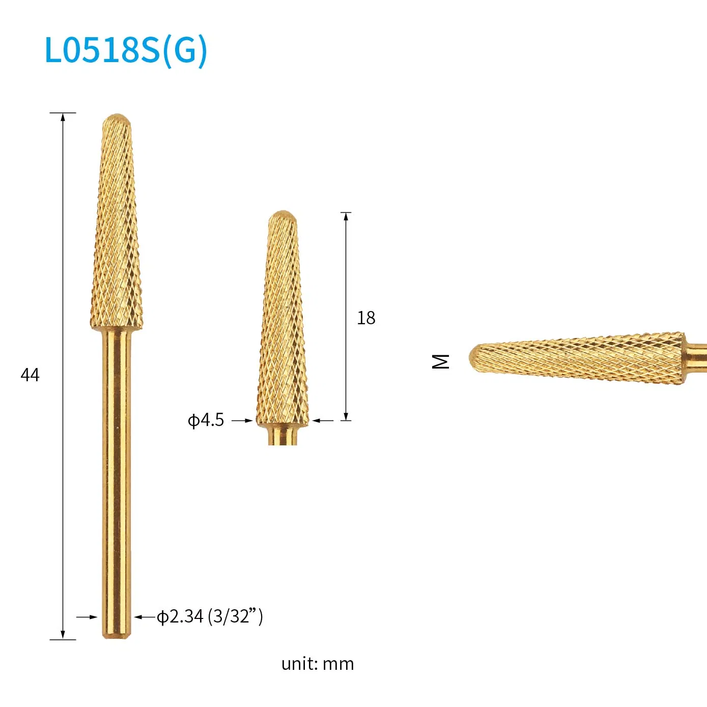 Super Long Head Under Nail Cleaner Tungsten Carbide Nail Beauty Rotary Bit