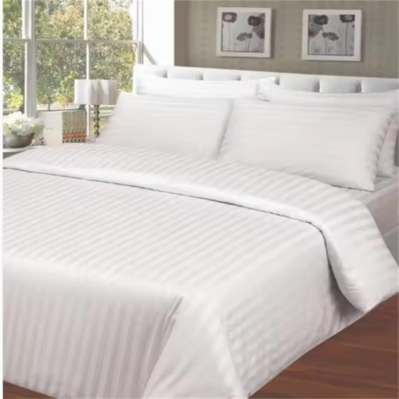 Luxury White 100% Cotton Hotel Linen Sheet Bedding Set