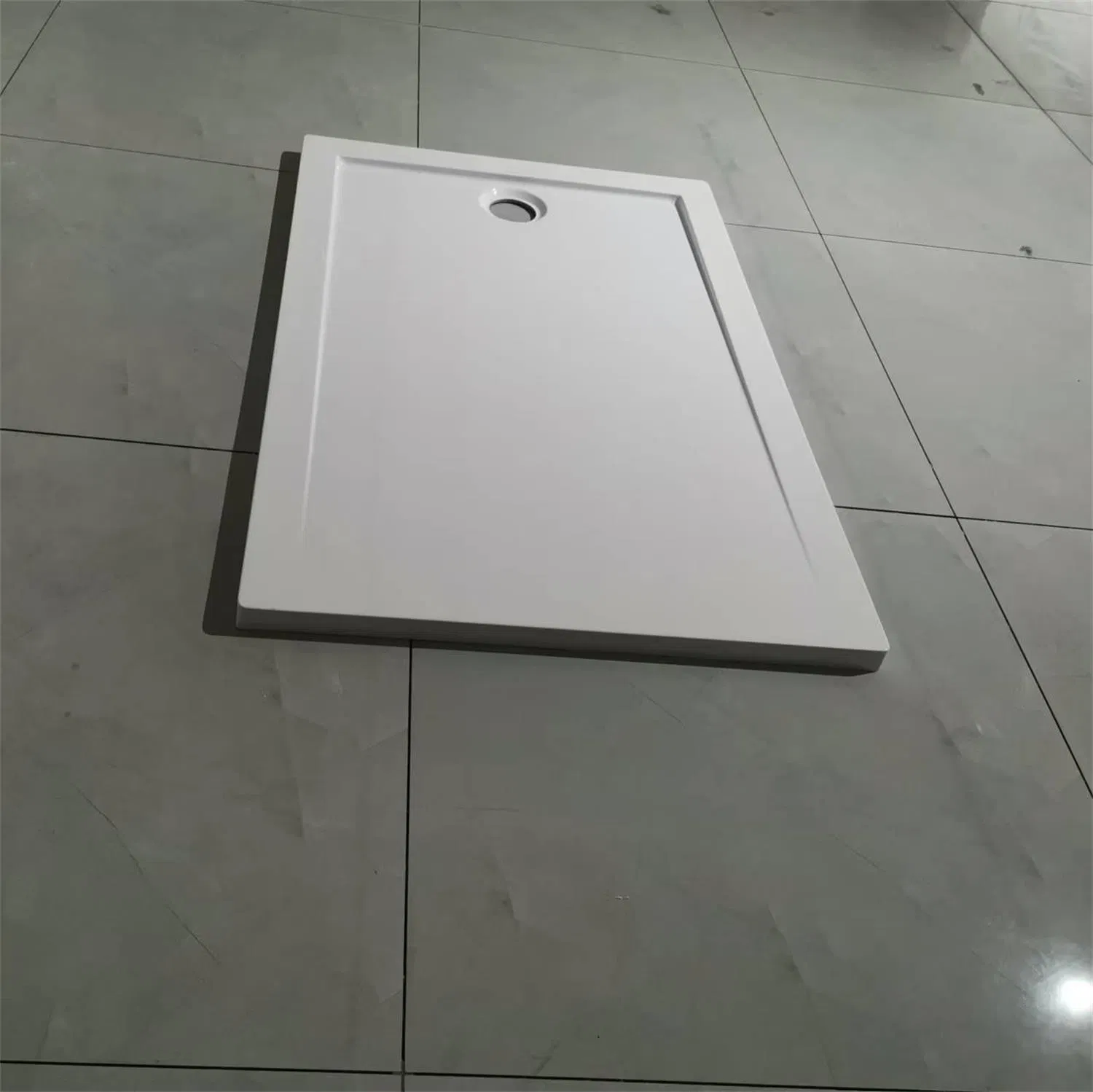 Rectangular White Acrylic Shower Base Tray
