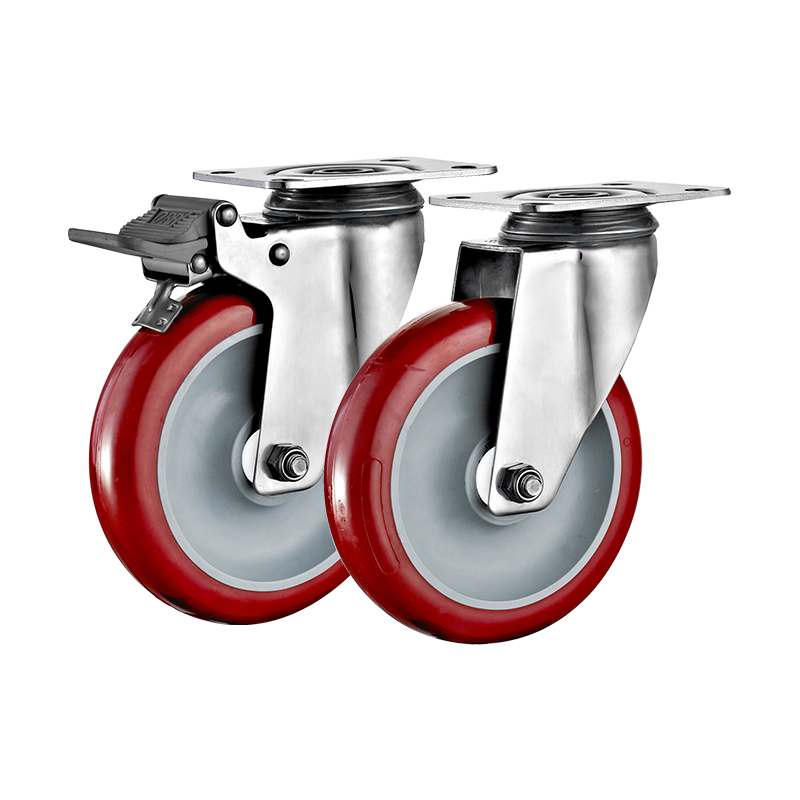 3"4"5" Stainless Steel High Quality PU Wheels Anti-Rust Trolley Caster Wheels Rust-Resistant Casters