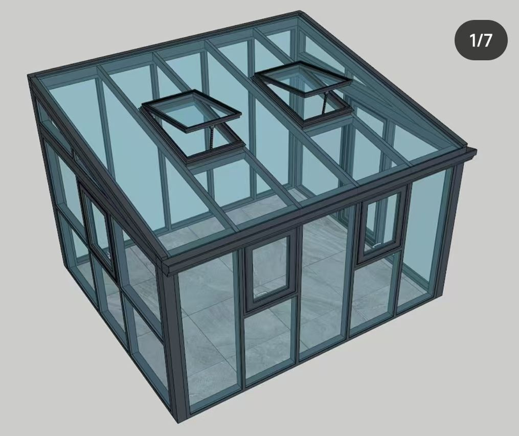 Contemporary Modern Design Aluminum Frame Patio Glass 4 Season Sunroom Houses
