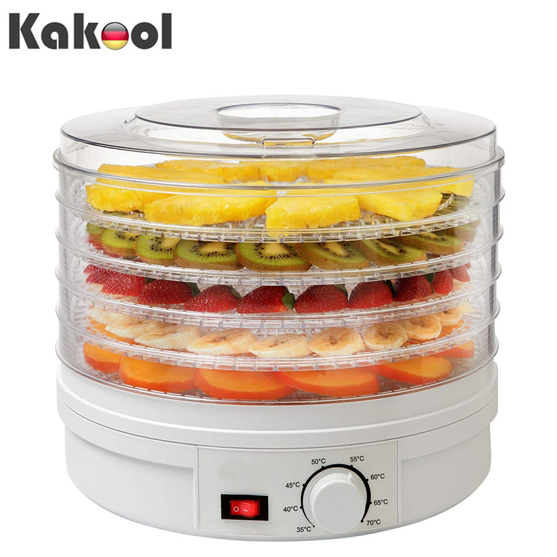 5 Stackable BPA Free Trays + Temperature Controls for Fruit, Vegetables, Herbs, Nuts, Jerky, and Other Healthy Snacks Electric Food Dehydrator Machine