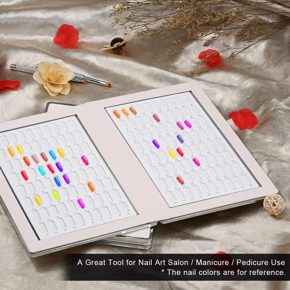 Nail Art Color Manicure Board Electroplated Frosted Texture Nails Oil Glue Color Card Book Decoration Box