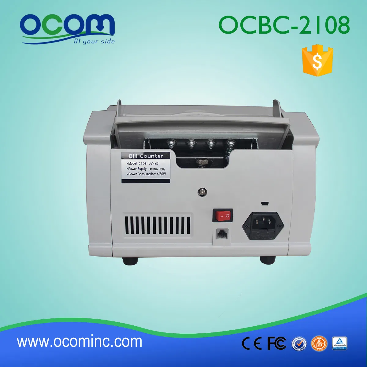 (OCBC-2108) UV and Mg Banknote Cash Currency Bill Counter Machine