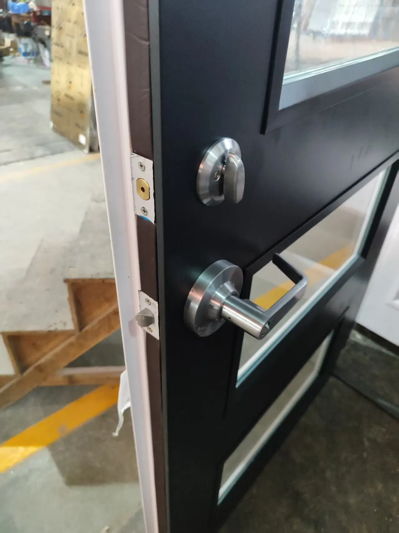 4-Lite UL Fireproof Steel Glass Single Entry Door