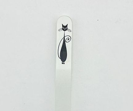 Custom Logo Portable Cute Cat Pattern White Corundum Nail Buffer File with Case