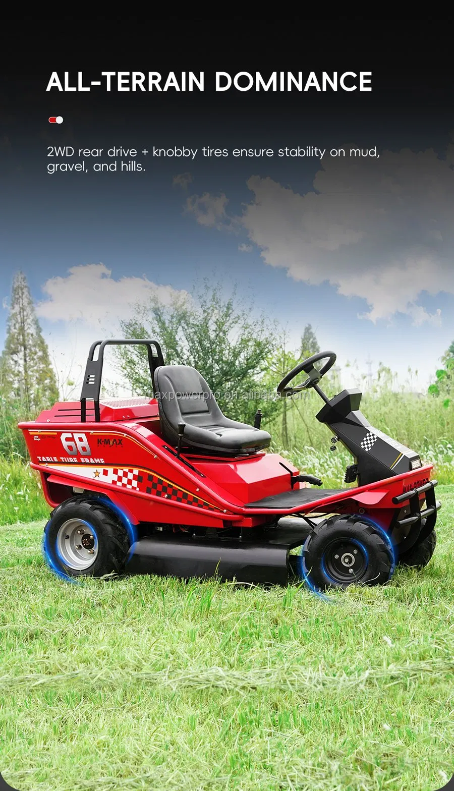 Ride-on Mower with 15HP Engine