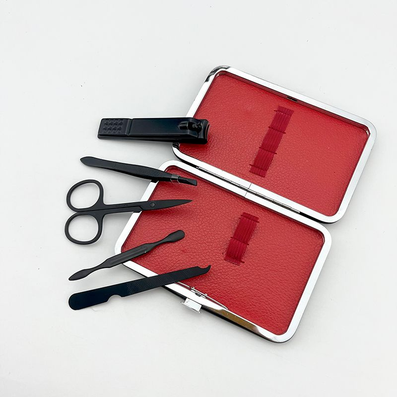 High End Black 5PCS Beauty Nail Cleaning Tools Nail Care Kit Manicure Set